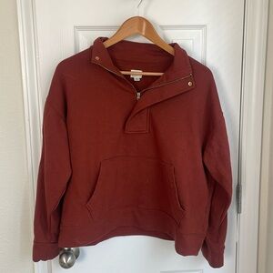 Autumn cropped half zip sweater